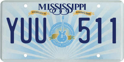 MS license plate YUU511