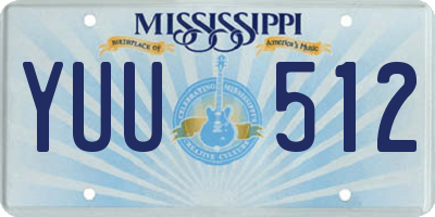 MS license plate YUU512