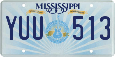 MS license plate YUU513