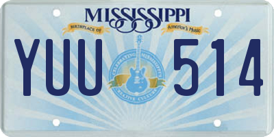 MS license plate YUU514