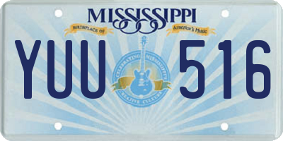 MS license plate YUU516