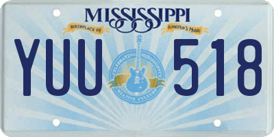 MS license plate YUU518