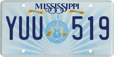 MS license plate YUU519
