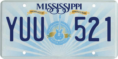 MS license plate YUU521