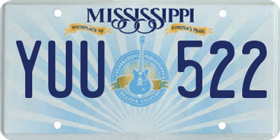 MS license plate YUU522