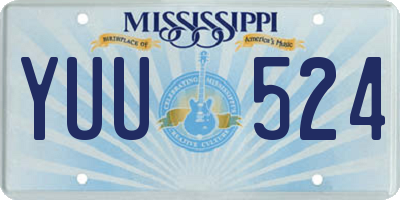 MS license plate YUU524