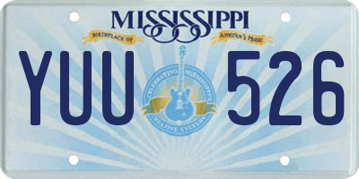 MS license plate YUU526