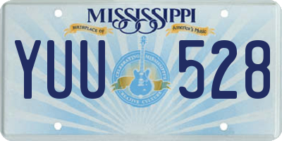 MS license plate YUU528