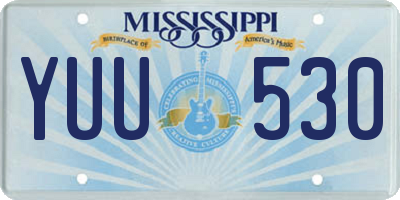 MS license plate YUU530