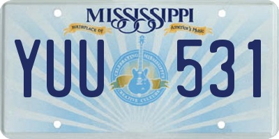 MS license plate YUU531