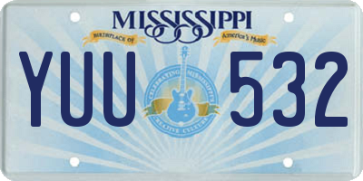 MS license plate YUU532