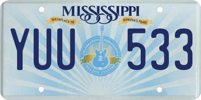 MS license plate YUU533