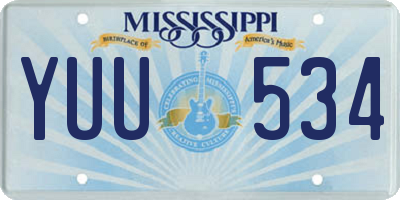 MS license plate YUU534