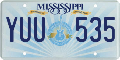 MS license plate YUU535