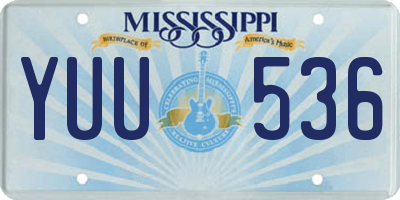 MS license plate YUU536