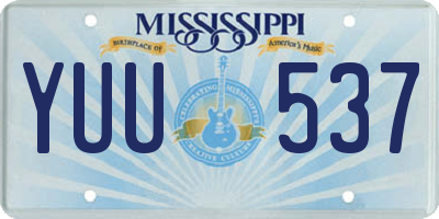 MS license plate YUU537