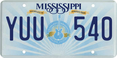 MS license plate YUU540