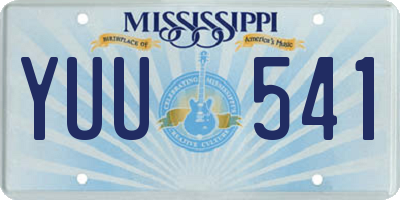 MS license plate YUU541