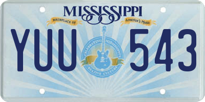 MS license plate YUU543