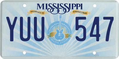 MS license plate YUU547