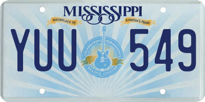 MS license plate YUU549