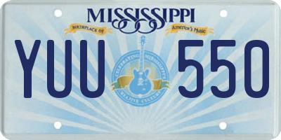 MS license plate YUU550