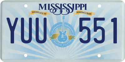 MS license plate YUU551