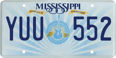 MS license plate YUU552