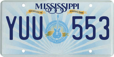 MS license plate YUU553