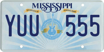 MS license plate YUU555