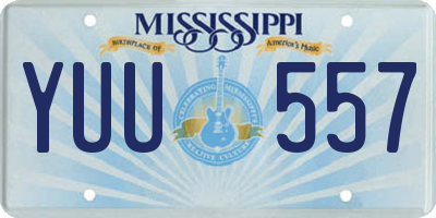 MS license plate YUU557
