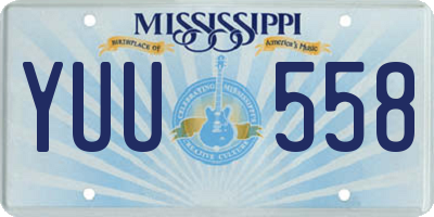 MS license plate YUU558