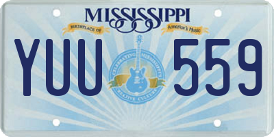 MS license plate YUU559