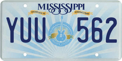 MS license plate YUU562