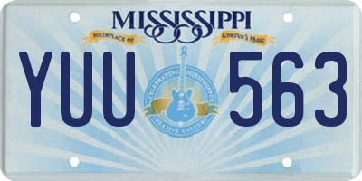 MS license plate YUU563