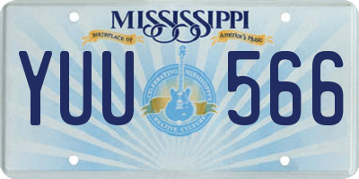 MS license plate YUU566