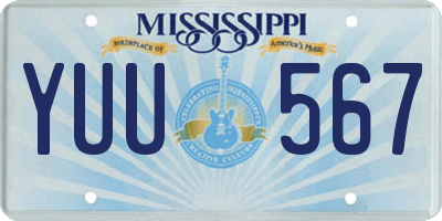 MS license plate YUU567