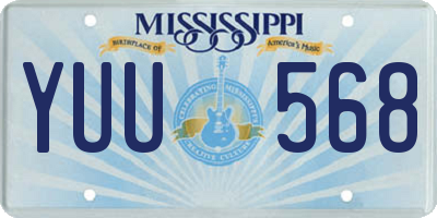MS license plate YUU568