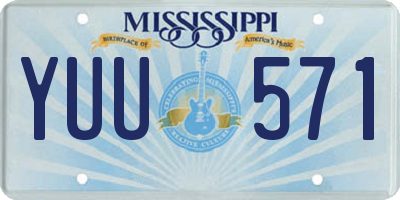 MS license plate YUU571