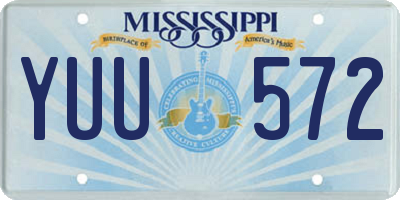 MS license plate YUU572