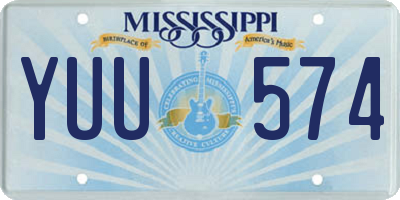 MS license plate YUU574