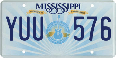 MS license plate YUU576