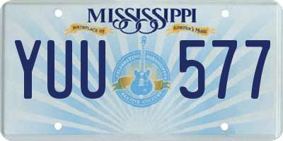 MS license plate YUU577