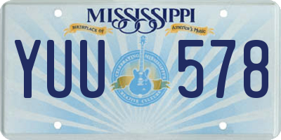 MS license plate YUU578