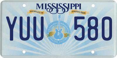 MS license plate YUU580