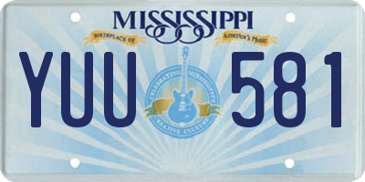 MS license plate YUU581