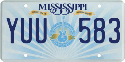 MS license plate YUU583