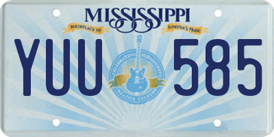 MS license plate YUU585