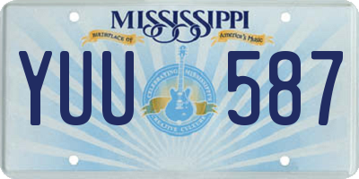 MS license plate YUU587