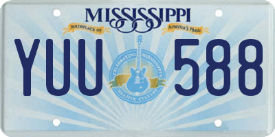 MS license plate YUU588